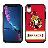 Apple iPhone XR - NHL Licensed Ottawa Senators Red Jersey Textured Back Cover on Black TPU Skin