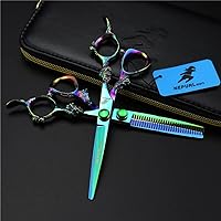 Professional Barber Scissors Set, Japanese Stainless Steel 6.0 Inch, Hair Cutting Scissors Thinning Shears Set, Sharp and Durable, for Haircut, Hair Shears for Home and Salon
