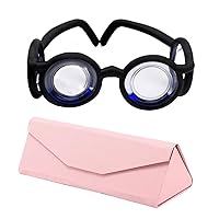 Car Sickness Glasses - Motion Sickness Relief for Kids and Adults, Anti-Nausea Goggles for a Comfortable Journey, Black Frame Pink Case