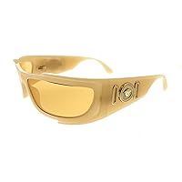 Versace Man Sunglasses Opal Beige Frame, Dark Orange Lenses, 67MM