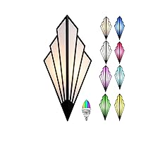 Wall Lights,Battery Operated Wall Sconces,Art Deco Wall Lamp,16 RGB Colors Stick On Dimmable Wall Lights With Remote,Creative Vintage Triangle Wall Lights,for Bedroom, Lounge, Farmhouse, Hallway