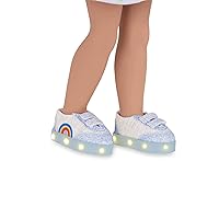 Glitter Girls – Skip to The Rainbow Light-up Shoes for 14-inch Dolls – Toys, Clothes, and Accessories for Ages 3 and Up (Sparkly Blue Straps with LED Lights)