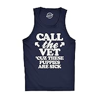 Mens Fitness Tank Call The Vet Cuz These Puppies are Sick Tanktop Funny Guns Muscles Shirt