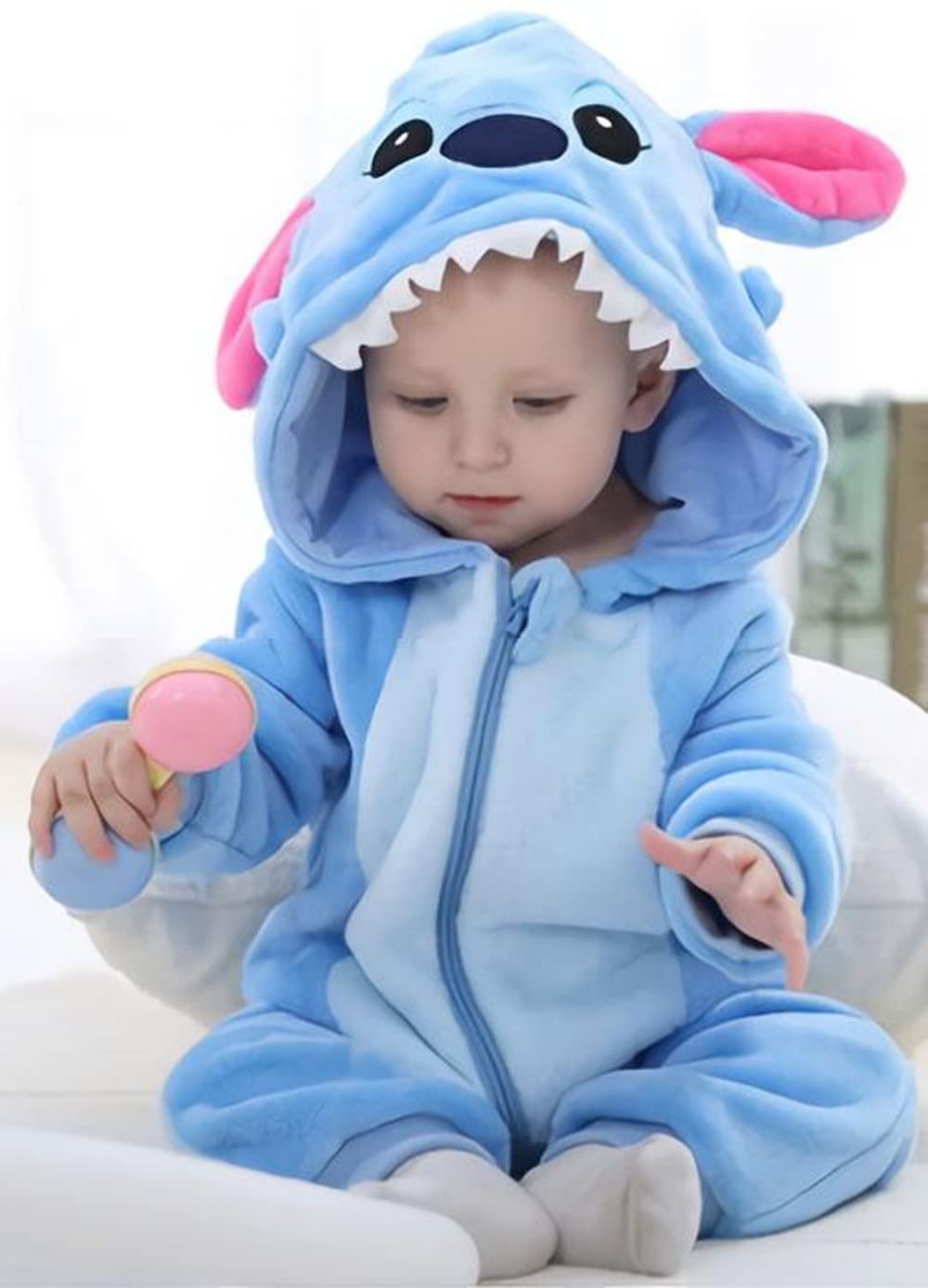 MUST ROSE SPORTS AND HOMEWEAR Unisex Baby Flannel Romper Animal Onesie Costume Hooded Cartoon Outfit Suit