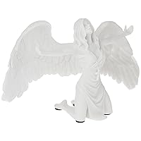 Design Toscano Pray for Peace Angel Figurine Statue, 9 in X 3 in X 4.5 in, White