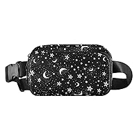 Star and Moon Fanny Pack Fashion Belt Bag Women Waist Bag Waterproof Adjustable Strap Casual Travel Hiking Cycling Running