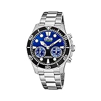 Lotus 18800/3 Connected Collection, 44.5 mm Blue Case with Steel Strap for Men, One Size, Bracelet