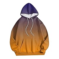 Men Fashion Hoodies Classic Gradient Hooded Sweatshirts Cute Oversized Pullover With Pocket Teen Fall Winter Tops