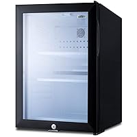 Summit Appliance MB27G Compact Minibar, Black, Double Pane Tempered Glass Door, Digital Controls, Compressor-Based Cooling System, Quiet Operation, 1.2 Cu.Ft. Capacity, Factory Lock