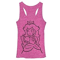 Nintendo Peach Outline Women's Racerback Tank Top