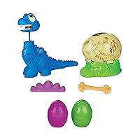 Play-Doh Dino Crew Growin' Tall Bronto, Dinosaur Toys for Kids 3-5 with 2 Eggs