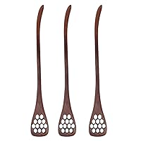 3 Pcs Honey Dipper, Reusable Wooden Honey Stick, Honey Comb Honey Stick Honey Dipper Spoon, Long Handle Mixing Spoon Honey Stirrers for Home, Coffee, Shop, Office, Restaurant(Brown)