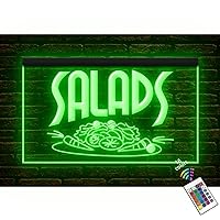 110077 OPEN Salads Bar Cafe Shop Market Kitchen Display LED Light Neon Sign (12