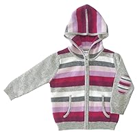 Gia John 100% Cashmere Girl Stripped Hoodie in Pink