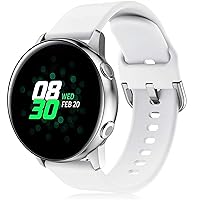 20/22mm Strap for Watch 3 Active 2/42mm/41mm/Gear S3/Sport Silicone Bracelet Smar twatch for Huawei Watch GT 2 Band 46 (Color : White, Size : Galaxy active1 2)