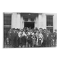 A Group of Osage Indians Pose for A Group Photo Outside The White House, Historic Colonial Black-and-white Photo Poster Poster Decorative Painting Canvas Wall Art Living Room Posters Bedroom Painting