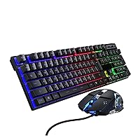 Keyboard Computers Accessories Gaming keyboard and Mouse Wired backlight mechanical feeling keyboard Gamer kit Silent 3200DPI Gaming Mouse Set for PC Laptop