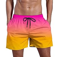 Mens Swimsuit Trunks Quick Dry Swim Shorts Breathable Beach Shorts Vintage Elastic Waist Beach Short Swimsuit
