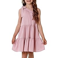 blibean Preteen Girls One Shoulder Dresses Tween Kids Outfits Size 4-13 Years