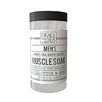 Dead Sea Collection Bath Salts for Men - Muscle Recovery Bath Soak - Eucalyptus Mens Pure Dead Sea Salt for Soothing and Relaxing - 37 oz