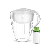 DAFI Water Filter Pitcher with Alkaline Filter Compatible with Brita Filters | 16 Cup | waterdrip Purifier for Drinking Water | Clearly Filter jug, Purifer | LED, BPA-Free | Made in Europe | White