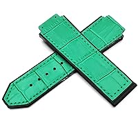 Leather Strap For Hublot Series 25mm Sports Strap Replacement Black Blue Watchband Watch Accessories
