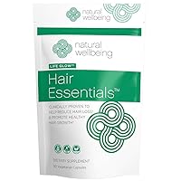Hair Essentials Natural Hair Growth Supplement for Women and Men - 90 Veg Caps, 1-Month Supply