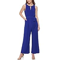 Vince Camuto Womens Twofer Printed Chiffon and Ity Jumpsuit With Wrap Front Pant