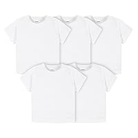 Gerber Baby Toddler 5-Pack Solid Short Sleeve T-Shirts Jersey 160 GSM