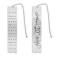 Happy 20th Birthday Gifts for Women Men, 20 Year Old Birthday Bookmark Gift for Girl Boy, 20 Birthday Decorations for Him Her
