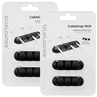 Bluelounge CableDrop Mini Cable Management System for All Cables up to 5/16-inch White BLUCDM-WH 