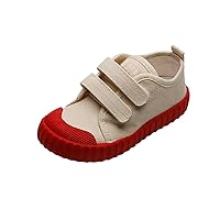Boy's and Girl's Sneakers, Low Top Adjustable Strap Canvas Shoes, Breathable Upper Hook and Loop Closure Shoes for Toddler/Little Kids