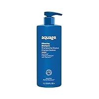 AQUAGE SeaExtend Silkening Shampoo, 33.8 Oz, Luxurious Shampoo that Prevents Color Fading and Thermal Styling Damage, Thermal-V Technology Seals Heat Out