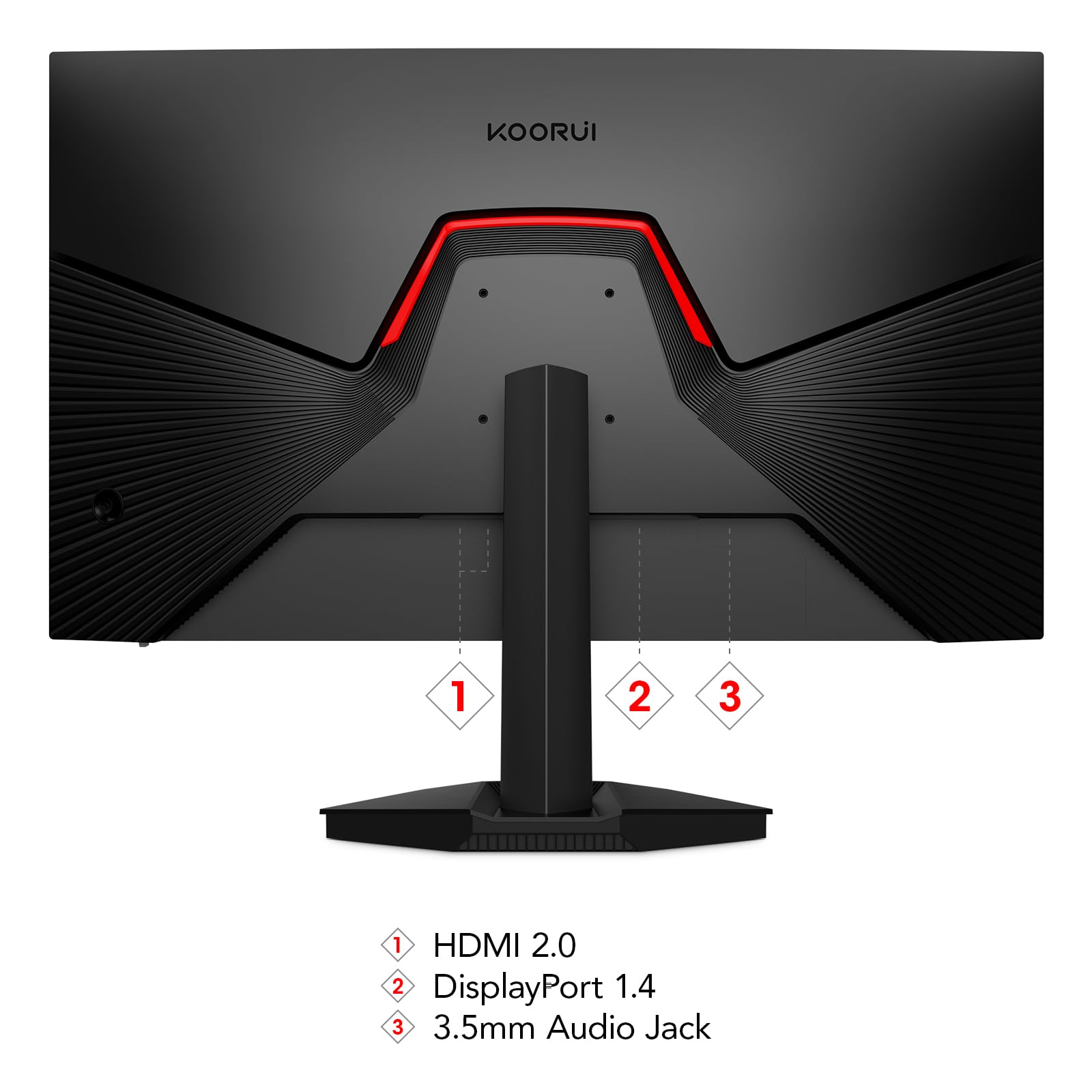 KOORUI Gaming Monitor, 27 inch WQHD 2560 x 1440 PC Computer Monitor, Up to 240Hz Refresh, 1ms, Adaptive Sync, HDR10, DCI-P3 90%, 144Hz Monitor, DisplayPort, HDMI, Tilt Adjustability, Black - GN05