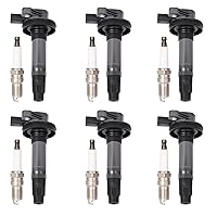 Set of 6 Ignition Coil Pack and Spark Plugs Fits for 3.7 3.5 V6 Ford Edge Flex Taurus Lincoln MKS MKT MKZ MKX Mercury Sable 2008 2009 2010 2011 2012 2013 2014 2015 2016 UF553 5019