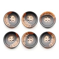 4 Holes Buttons Horn-Like Resin Button for Garment Sewing Men's Suit DIY Crafts TG48 (15mm,144pcs,Brown)
