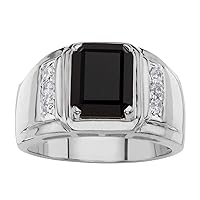 MRENITE 10K 14K 18K Gold Men's Natural Oval Cut Onyx Signet Rings Art Deco Retro Design Size 5 to 15 Engrave Name Birthday Anniversary Luxury Jewelry Gifts for Him