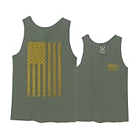 Vintage Gold American Flag United States America Military Army Marine us Navy USA Men's Tank Top