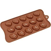 Silicone Chocolate Candy Molds [Easter Egg, 15 Cup] - Non Stick, BPA Free, Reusable 100% Silicon & Dishwasher Safe Silicon - Kitchen Rubber Tray For Ice, Crayons, Fat Bombs and Soap Molds
