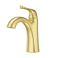 Pfister Willa Bathroom Sink Faucet, Single Control, 1-Handle, Single Hole, Brushed Gold Finish, LF042MALBG