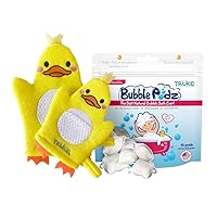 TruKid Bubble Podz & BubbleGlove Bundle - Includes Bubble Bath Pods Watermelon 10ct & 2-Set of Bath Wash Gloves for Parent & Child, Baby Bath Essentials, Gentle for Sensitive Skin of Kids, Toddlers