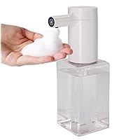 Rechargeable Automatic Foaming Soap Dispenser, 450ml/16oz Upgraded, Infrared Sensor Detection, Touchless, Waterproof, USB Charging, Soap Pump for Kitchen Bathroom (Clear)