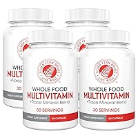 Silver Fern Whole Food Daily Multi Vitamin w/Trace Mineral Blend Supplement - 4 Bottles - 60 Vegicaps Each - 120 Day Supply - Natural, Non-GMO, Vegan, Multivitamin - Zero Synthetics