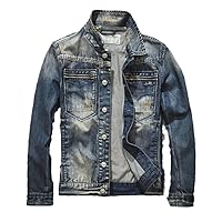 Men Denim Jackets European Youth Zipper Pocket Jean Coats Male Patchwork Denim Jacket Outerwear