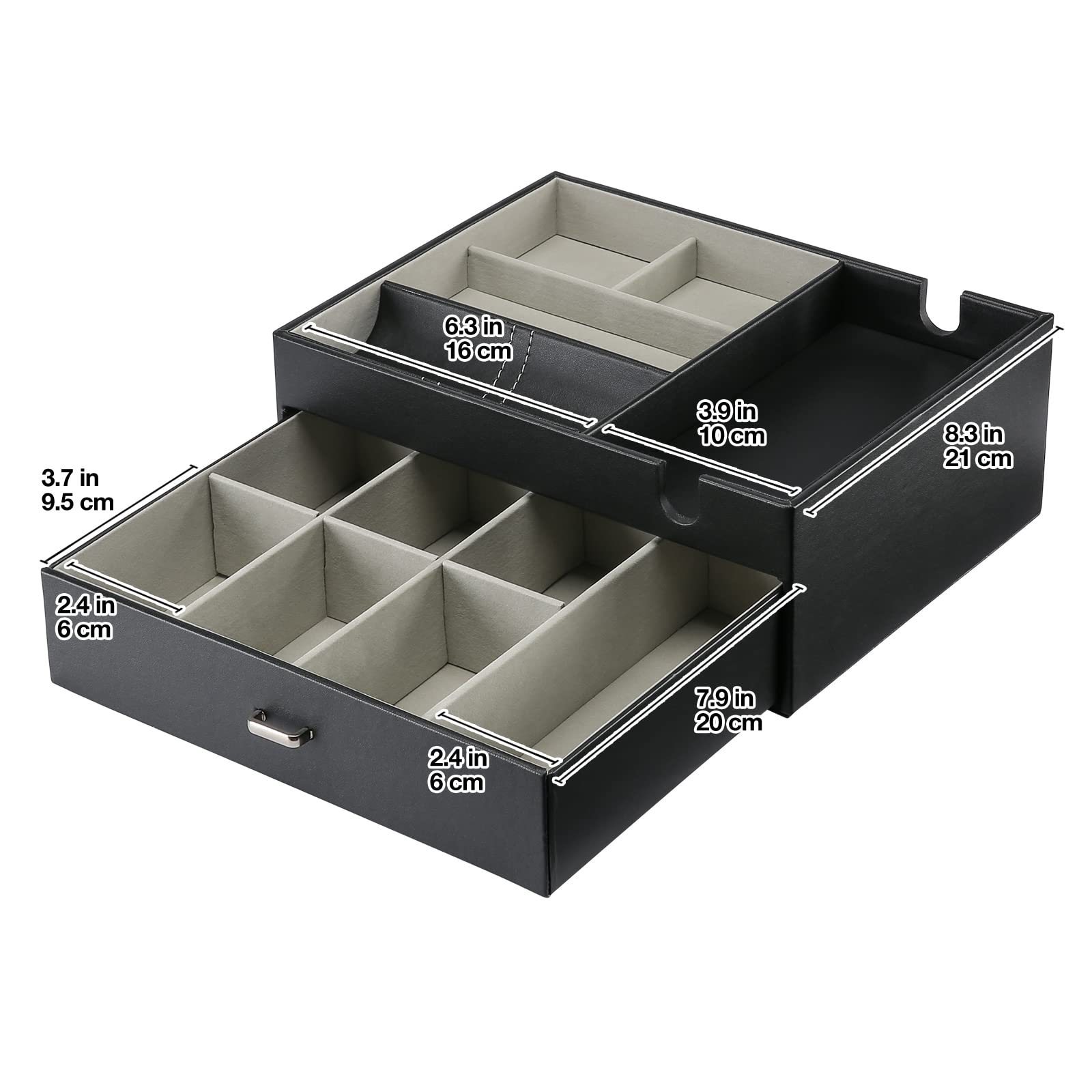 ProCase 12 Slots Watch Box Bundle with Double Layer Valet Tray