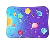 Wooden Solar System Floor Puzzle 3-5 Years Old, Large Round Space Planet Jigsaw Puzzle, Educational Learning Gift for 6 7 8 Year Old Toddler Boys Girls Kids (Style 2)