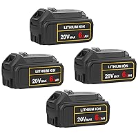 AKKOPOWER 2packs 20V 4.0Ah Lithium Battery for Black and Decker 20 Volt  4000mAh Replacement Battery Compatible with LBXR2520 LBXR2020 LBX20  LB2X4020