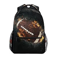 ALAZA Burning American Football Sports Vintage Large Backpack Personalized Laptop iPad Tablet Travel School Bag with Multiple Pockets