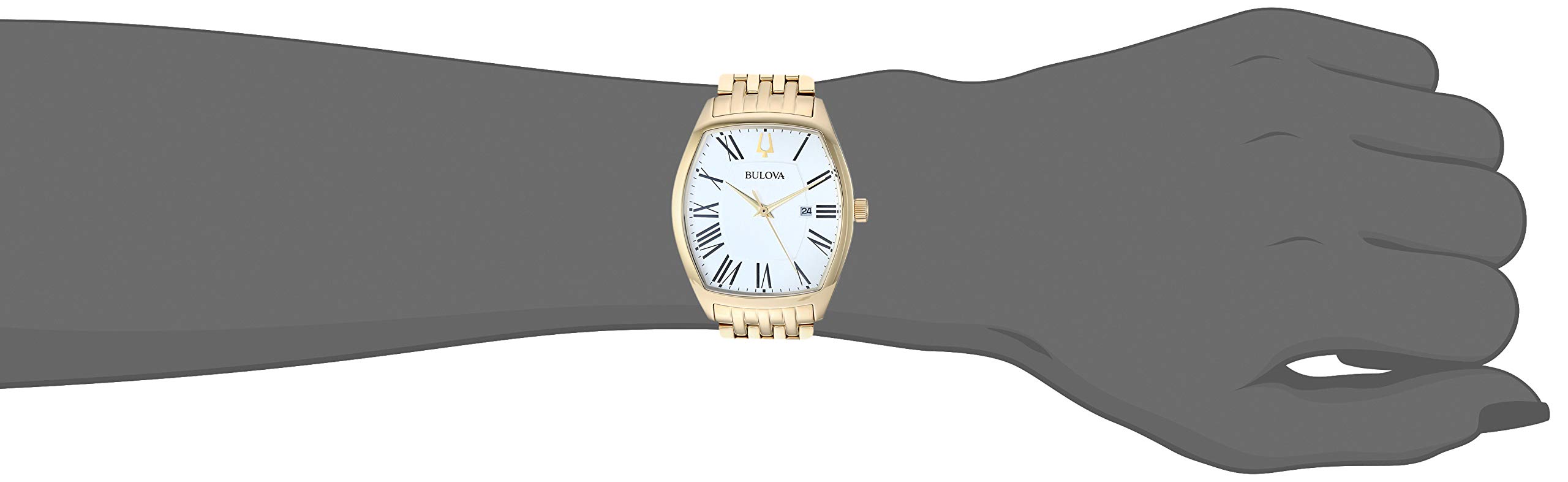 Bulova Gold Tone Quartz Movement Dress Watch (Model: 97M116)