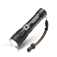 LED Flashlight 90000 lumens Rechargeable Most Powerful USB Torch xhp70 xhp50 Hunting (Gray)